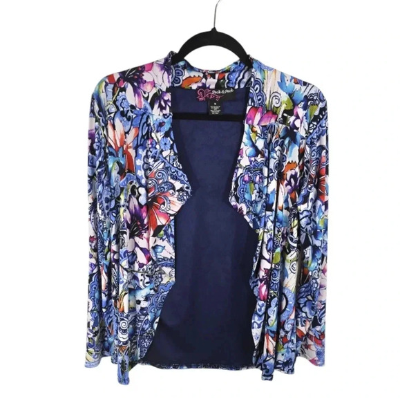 {Peck & Peck} Women's Paisley Print Open Cardigan Jacket - Size Medium - Picture 1 of 11